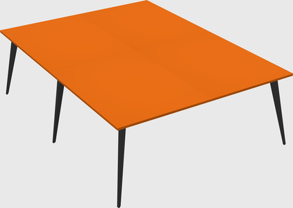 Shared rectangular office desk system
