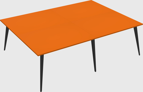 Shared rectangular office desk system