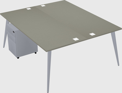 Shared rectangular office desk system