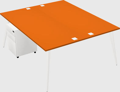 Shared rectangular office desk system