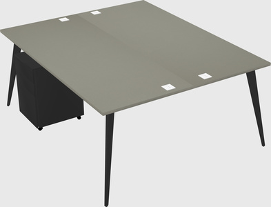 Shared rectangular office desk system