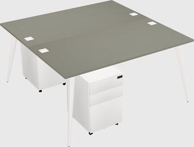 Shared rectangular office desk system