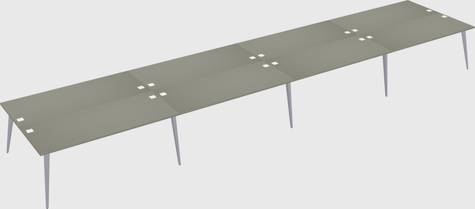 Shared rectangular office desk system