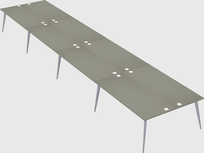 Shared rectangular office desk system