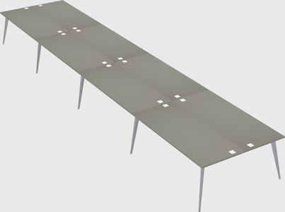 Shared rectangular office desk system