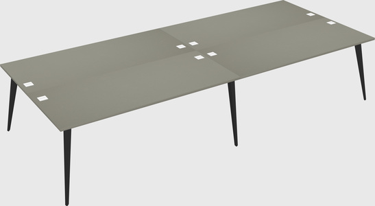 Shared rectangular office desk system