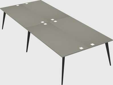 Shared rectangular office desk system