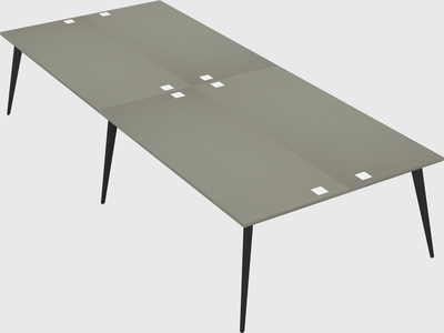 Shared rectangular office desk system