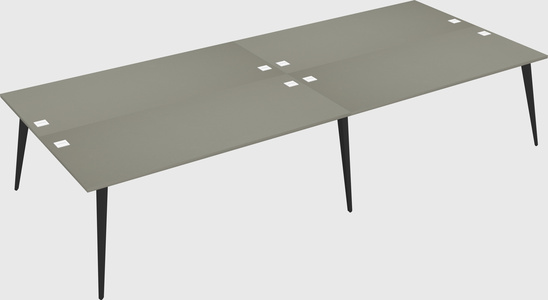 Shared rectangular office desk system