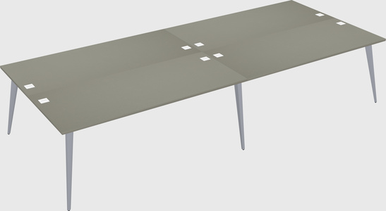 Shared rectangular office desk system