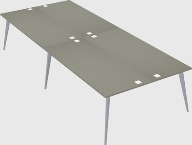 Shared rectangular office desk system