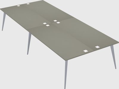 Shared rectangular office desk system