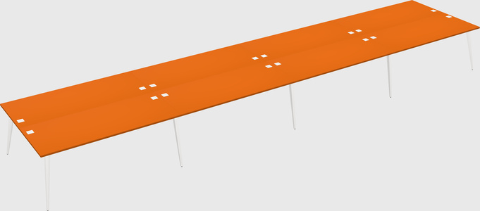 Shared rectangular office desk system