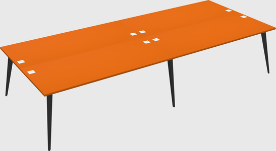 Shared rectangular office desk system