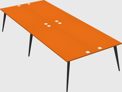 Shared rectangular office desk system