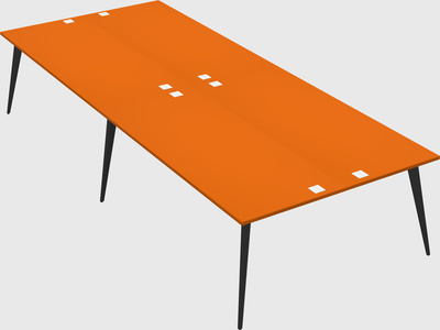 Shared rectangular office desk system