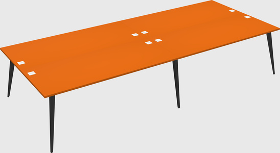 Shared rectangular office desk system