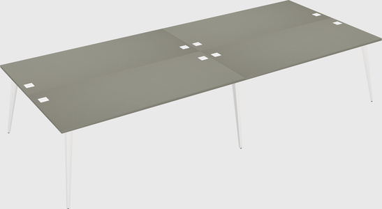 Shared rectangular office desk system