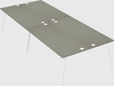 Shared rectangular office desk system