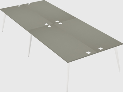 Shared rectangular office desk system