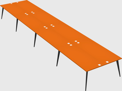 Shared rectangular office desk system