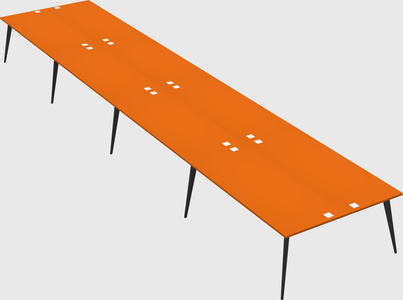 Shared rectangular office desk system