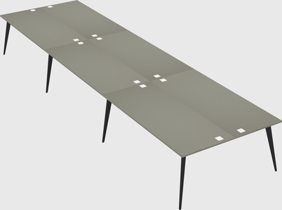 Shared rectangular office desk system