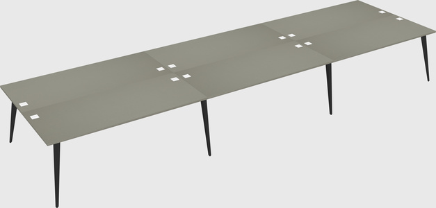 Shared rectangular office desk system