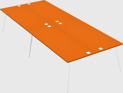 Shared rectangular office desk system