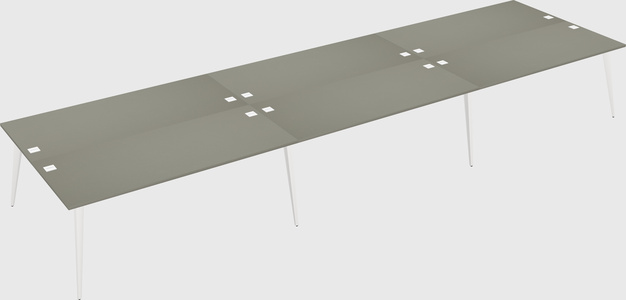 Shared rectangular office desk system