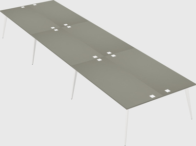 Shared rectangular office desk system