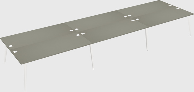 Shared rectangular office desk system
