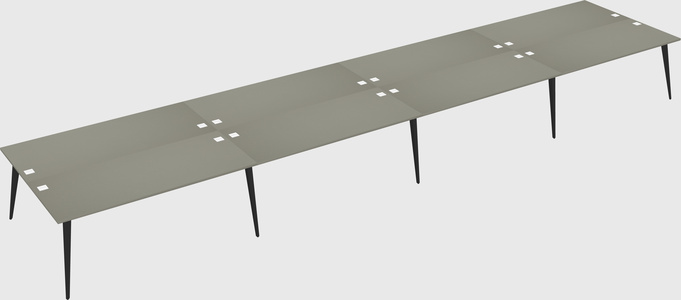 Shared rectangular office desk system