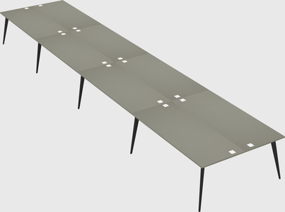 Shared rectangular office desk system