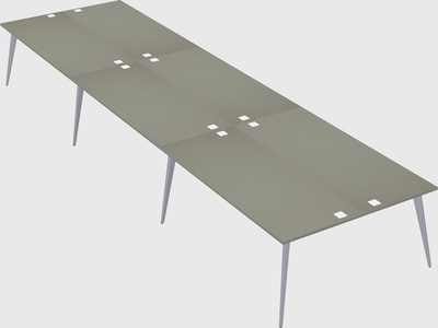 Shared rectangular office desk system