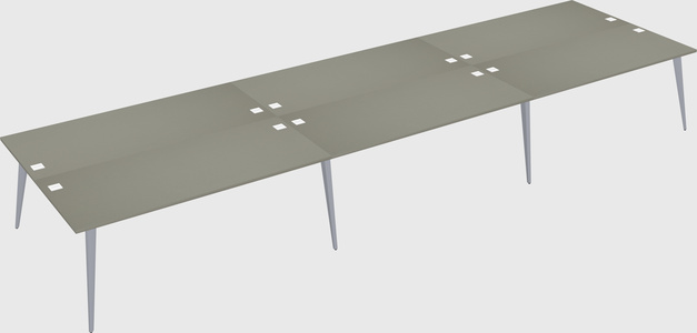 Shared rectangular office desk system