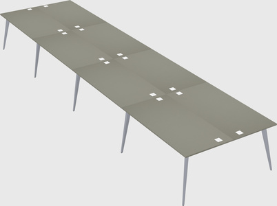 Shared rectangular office desk system