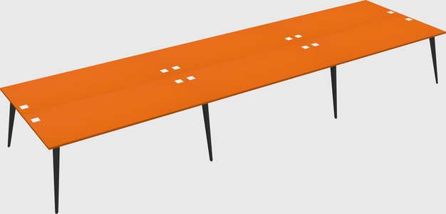 Shared rectangular office desk system