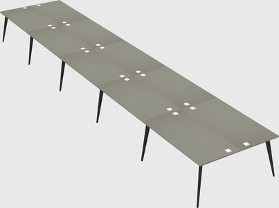 Shared rectangular office desk system