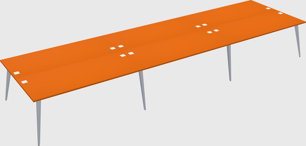 Shared rectangular office desk system