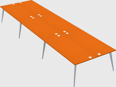 Shared rectangular office desk system