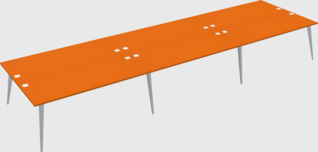 Shared rectangular office desk system