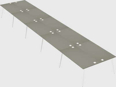 Shared rectangular office desk system
