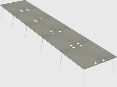 Shared rectangular office desk system