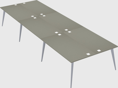 Shared rectangular office desk system