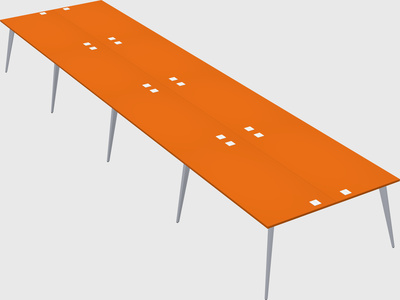Shared rectangular office desk system