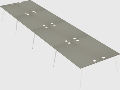Shared rectangular office desk system
