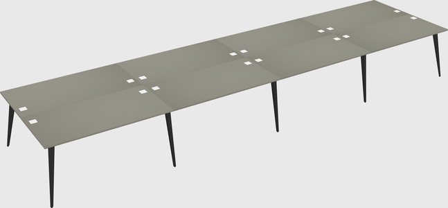 Shared rectangular office desk system