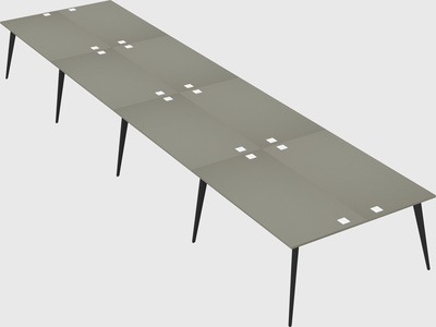 Shared rectangular office desk system