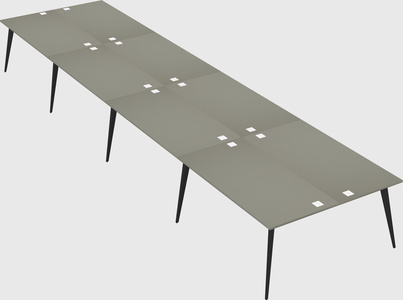 Shared rectangular office desk system